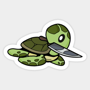 Sea turtle with knife! Sticker